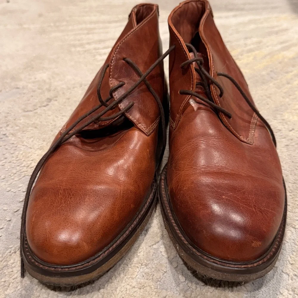 Johnston & Murphy Sheepskin Men's Copeland Chukka Leather Boots Sz 11 M Brown